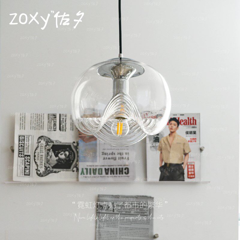zoxy佐夕包豪斯过道银色小吊灯玻璃极简设计师玄关走廊衣帽间灯具