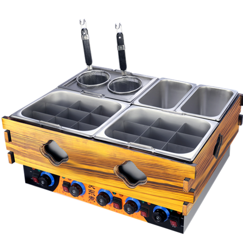 木框关东煮机器商用三缸煮面炉四缸关东煮双汤池串串香麻辣烫设备