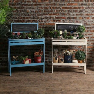 小黑板花架子阳台室内多层实木置物架多肉绿萝装 饰客厅家用植物架