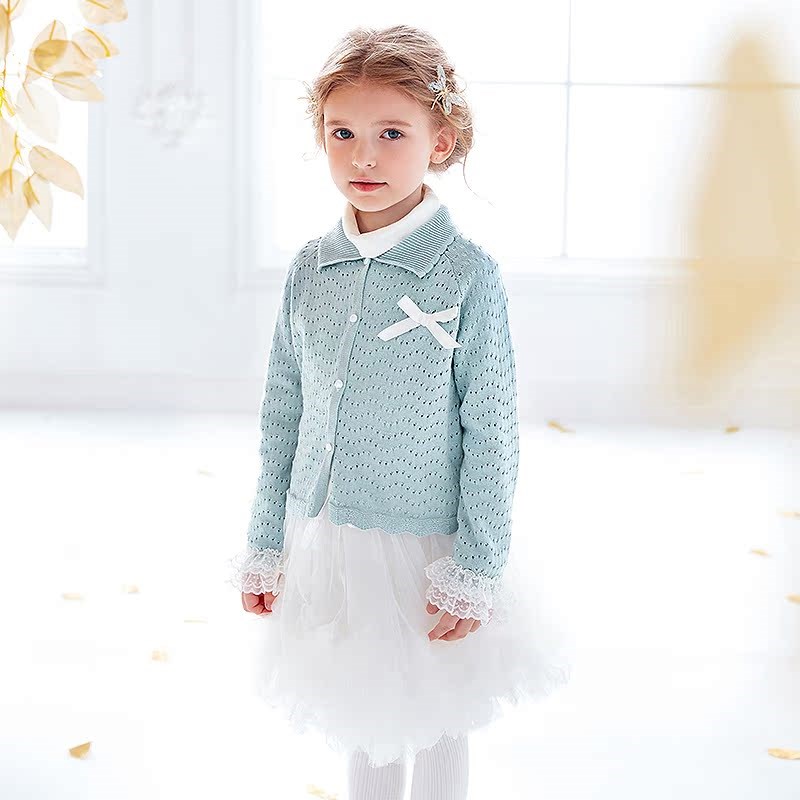 雪雅可女童毛衣秋装2019新款儿童针织衫上衣小女孩公主宝宝打底衫