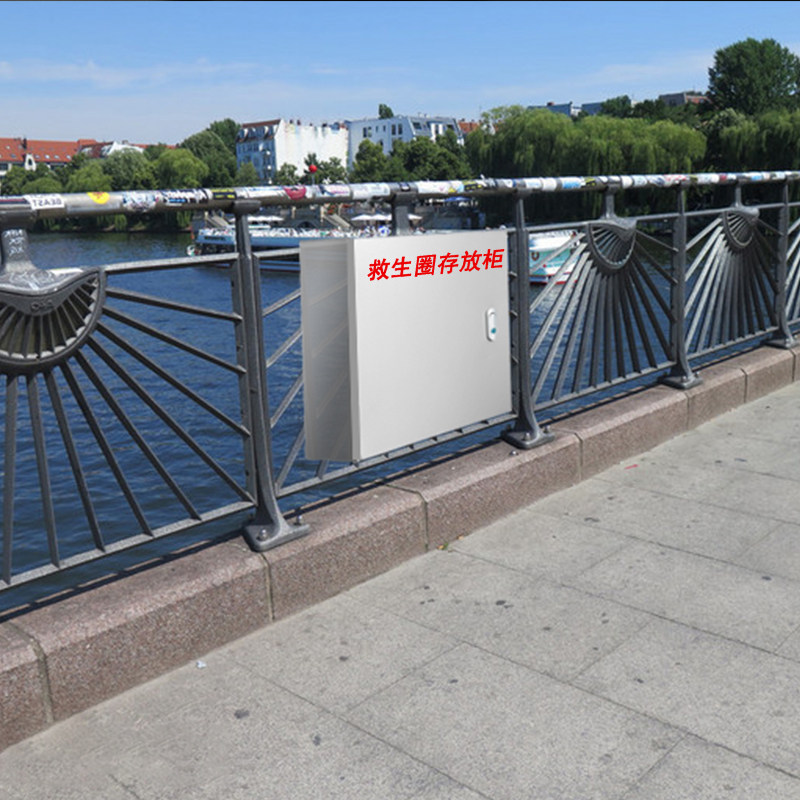 304不锈钢救生圈箱污水厂航海湖水库应急救生圈箱子消防衣挂墙柜