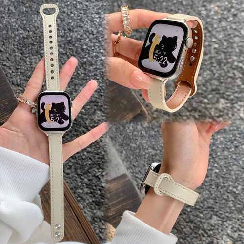 适用华为Fit4手表fit3表带小羊皮双钉扣皮质fit三华为手环109腕带