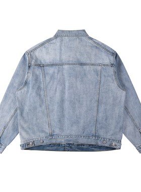 IDLT 【廓形】重磅牛仔夹克外套宽松高品质 男女水洗蓝色工装 潮