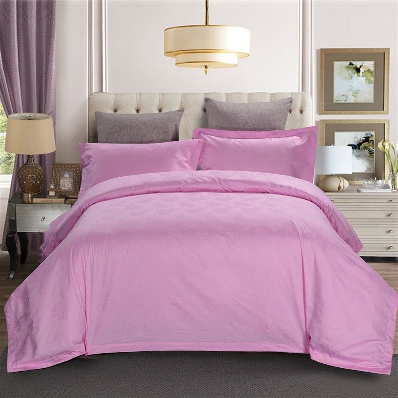 酒店床单四件套全棉宾馆床上用品60支贡缎提花民宿布草欧美风简约