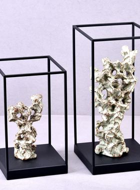 新中式陶瓷太湖石装饰品摆件创意客厅酒柜书房办公室家居软装饰品