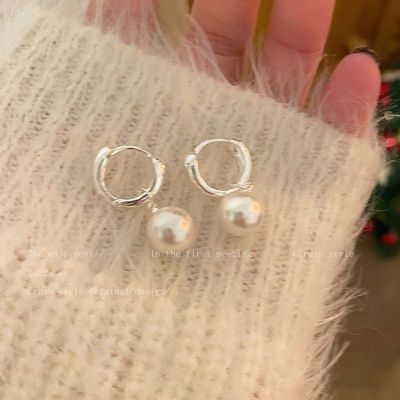 珍珠水滴耳扣高级洋气时尚耳环