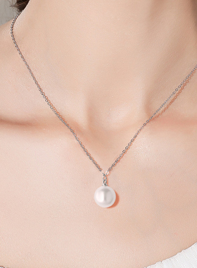 大颗珍珠项链女高级感珍珠锁骨链