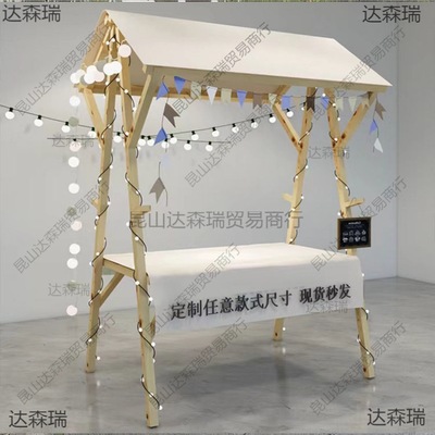 网红夜市商业街展示架摆摊市集摊位户外车实木活动棚架可折叠车棚