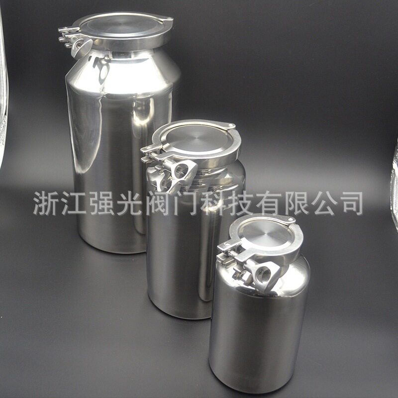 卫生级药瓶,瓶口快装卡箍密封,卡箍密封药瓶,316不锈钢药液桶