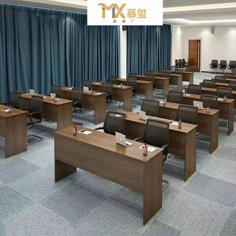 大会议室桌椅组合实木办公现代公司员工学习培训台双人长条会议桌