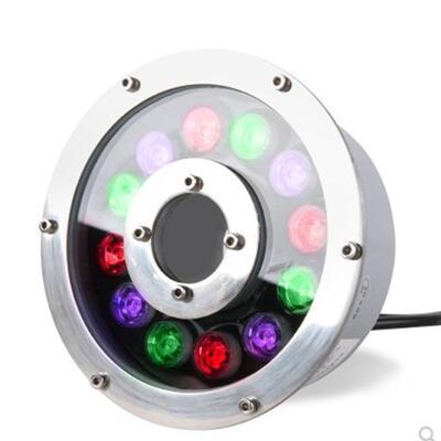 喷泉灯LED水底灯6W9W12W15W24V七彩水景灯广场中孔旱喷泉灯水下灯