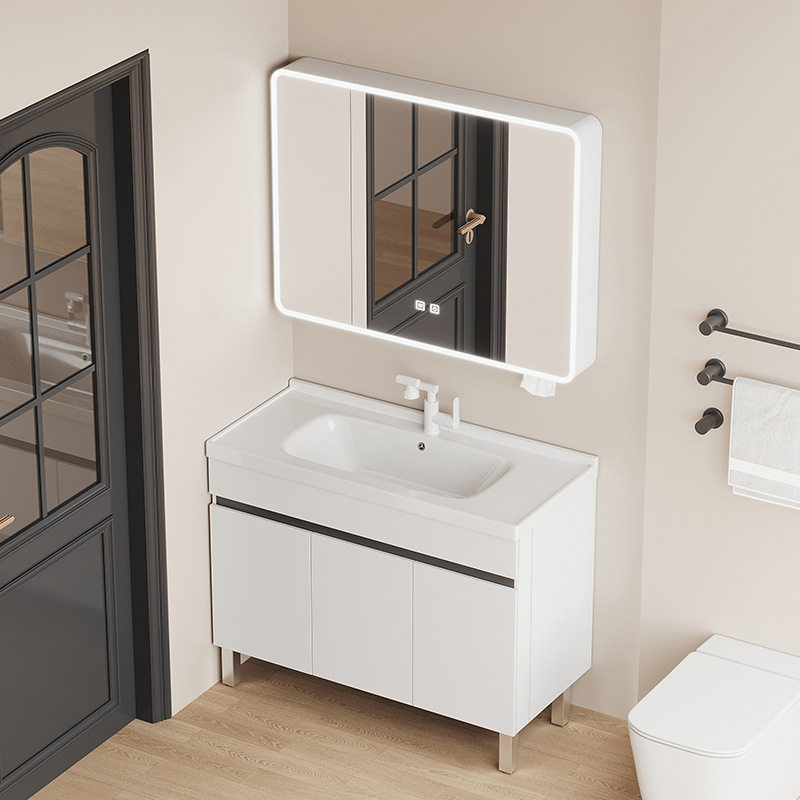 加厚蜂窝铝落地浴室柜陶瓷一体盆卫生间洗脸洗漱盆阳台洗手台组合