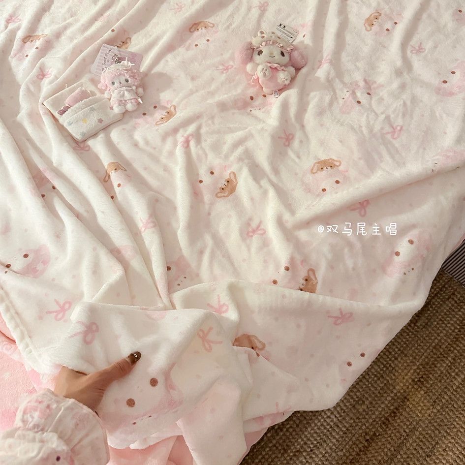 Piano美乐蒂法兰绒毛毯沙发盖毯少女心宿舍空调毯夏天办公午睡毯