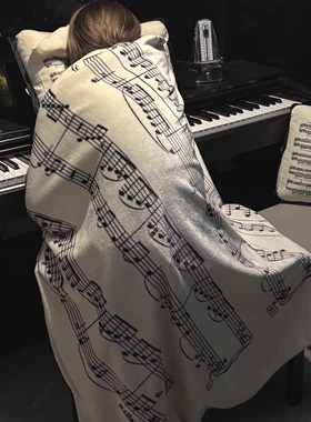 琴谱毛毯披肩款居家空调房盖腿毯法兰绒音乐生礼物高级午休小毯子