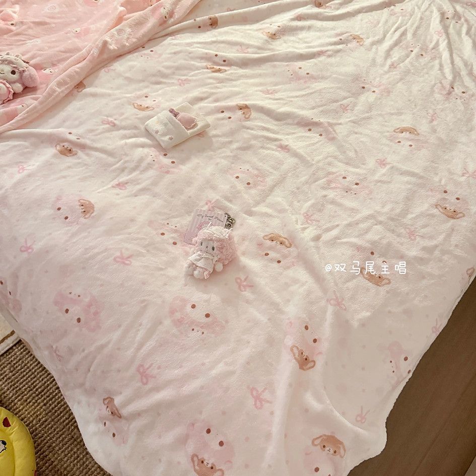 Piano美乐蒂法兰绒毛毯沙发盖毯少女心宿舍空调毯夏天办公午睡毯