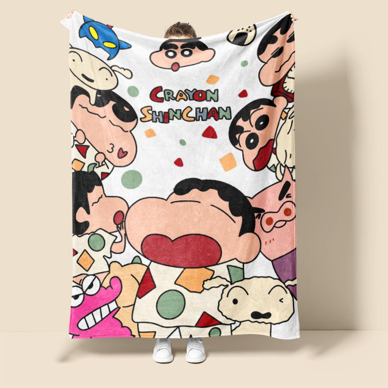 蜡笔小新毛毯披肩盖腿小毯