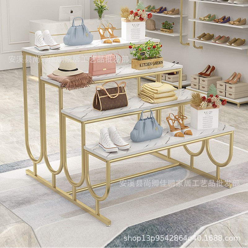 服装店展示架鞋店包店中岛流水台展示台高低鞋店鞋架商用展示架