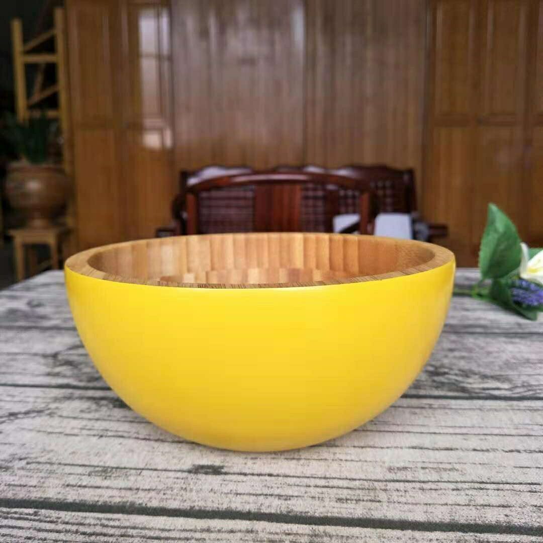 工厂直供 竹制家居用品沙拉碗 面团碗 彩色竹碗