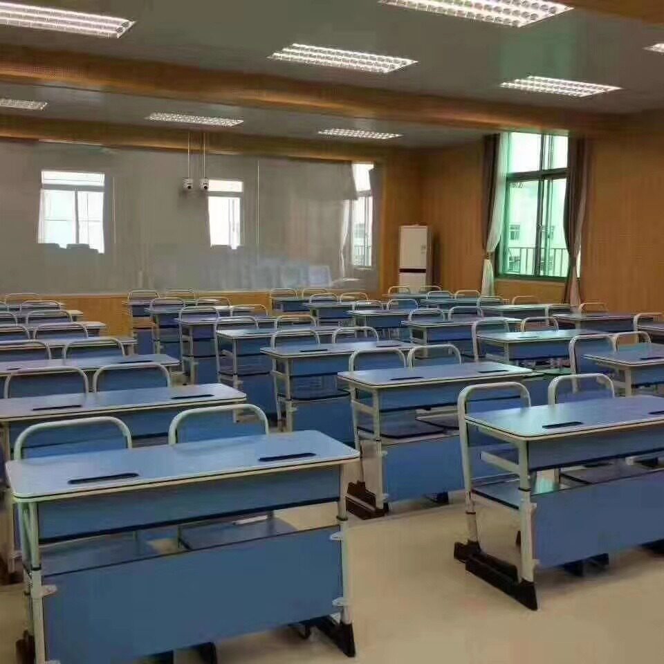 学校教室用双人课桌椅可折叠升降写字桌辅导班学习桌椅