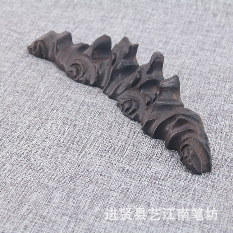 毛笔文房四宝根雕笔架笔托笔搁木笔挂 放置毛笔黒梓木毛笔架摆件