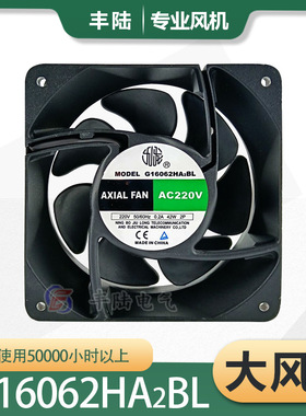 16CM交流轴流风机九龙G16062HA2BL工控器柜台冷却风扇160*160*62m
