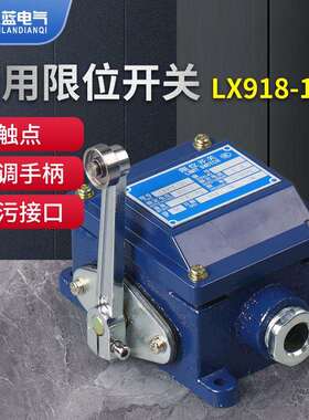 重型船用LX918-120行程开关500V5A树脂防水防腐限位开关手柄可调