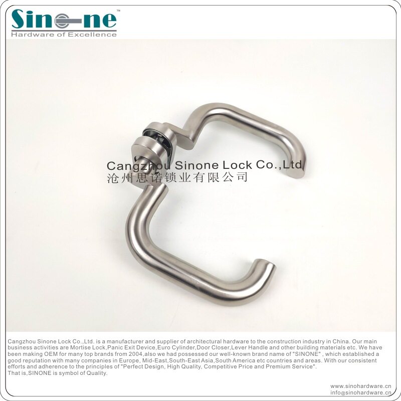 欧标不锈钢异形双弯防火门 型材门 窄体门 断桥铝型材 分体执手锁