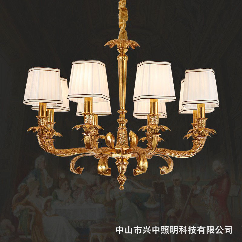 法式吊灯欧式奢华铜灯别墅卧室客厅灯巴洛克宫廷复古大气全铜吊灯