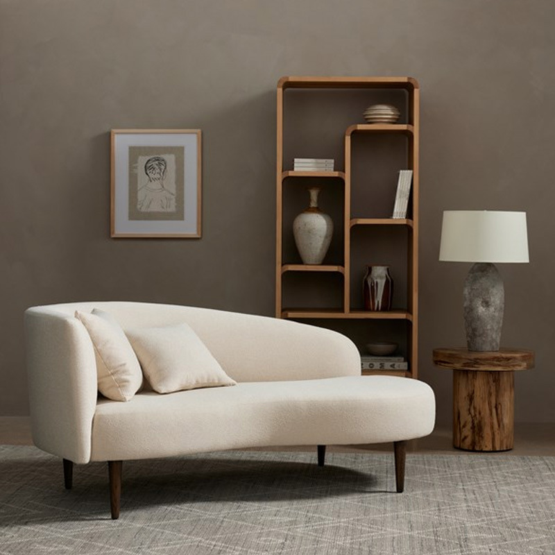 北欧极简网红奶油贵妃沙发躺椅意式轻奢布艺设计师异形酒店美人榻