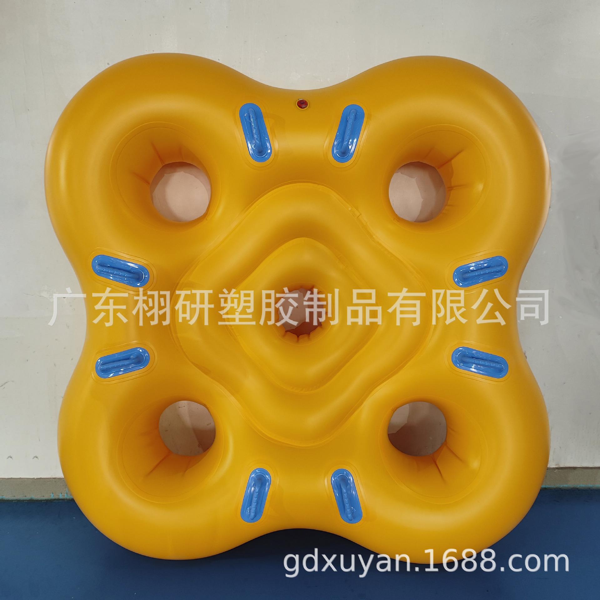 现货大喇叭四人皮筏充气滑水圈水上乐园专用滑具充气筏子皮划艇