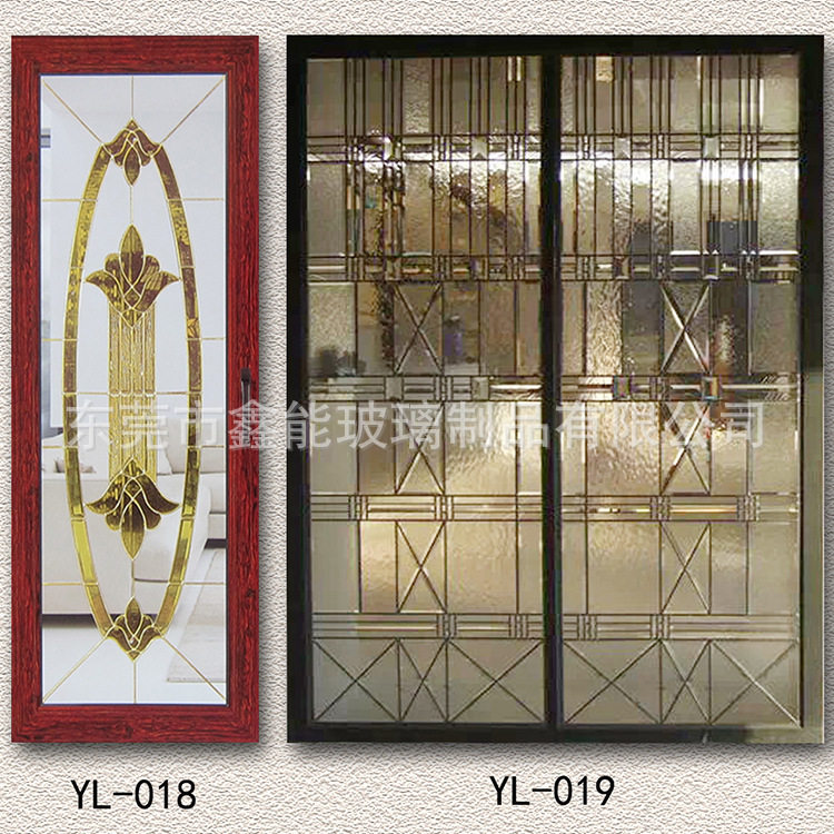 外贸出口欧式建筑玻璃 彩色镶嵌门窗玻璃 别墅酒店ktv艺术玻璃门
