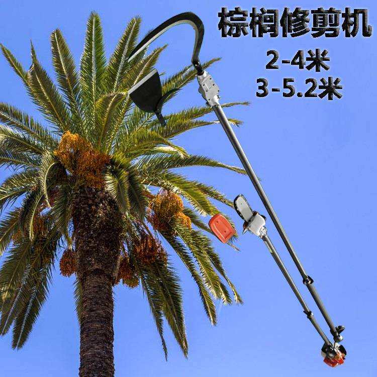 伸缩加长的高枝棕榈修剪机汽油内燃式伸缩高枝锯高空修剪油链锯