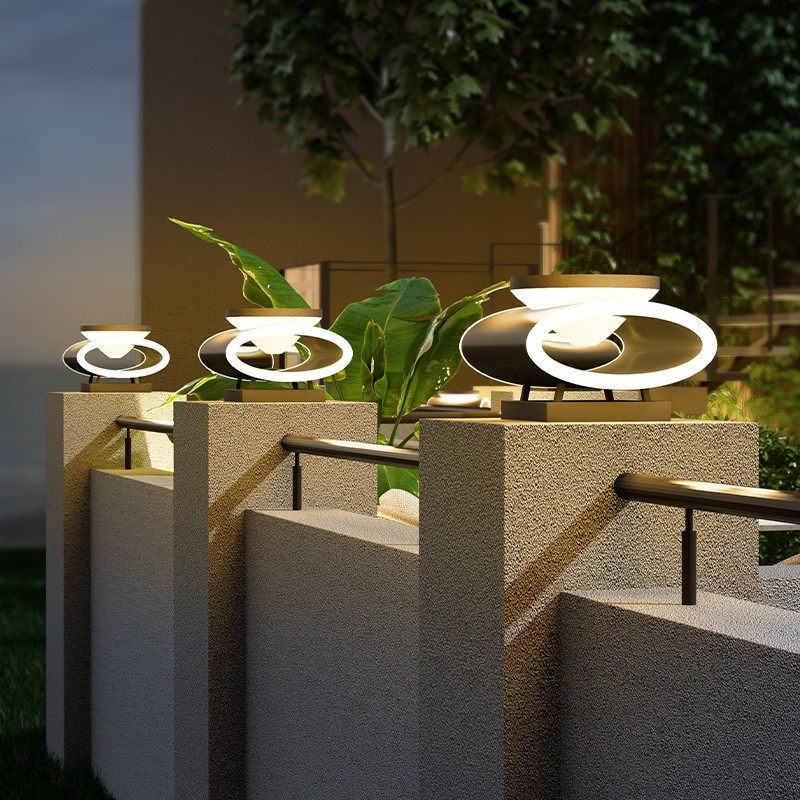 太阳能柱头灯户外防水庭院灯门柱灯庭院柱子围墙柱头灯别墅立柱灯