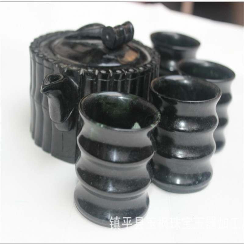 茶具 活磁黑绿玉茶壶批发