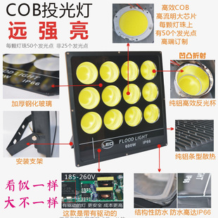 400W500w600w户外防水景观广告建筑工程照明天使眼LED投光灯300w