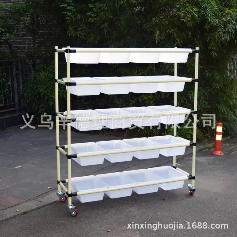 四轮精益管线棒架层架置物架工具车淘宝 电商专用拣货车 仓库推车