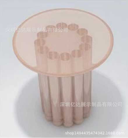 意式神仙粉色茶几炫彩ins亚克力渐变炫彩几桌意式彩虹边几