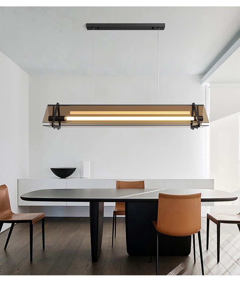 设计师轻奢简约餐厅吊灯创意店铺餐桌吧台样板房办公室岛台长吊灯