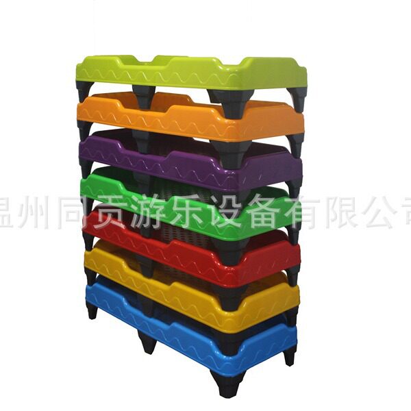 同贡幼儿园塑料床专用儿童床批发加厚注塑床儿童午休分体床宝宝床