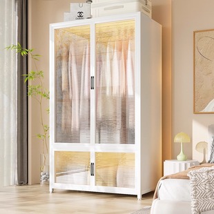 衣柜小户型金属全钢架新款衣橱小户型收纳衣物透明家用卧室简易