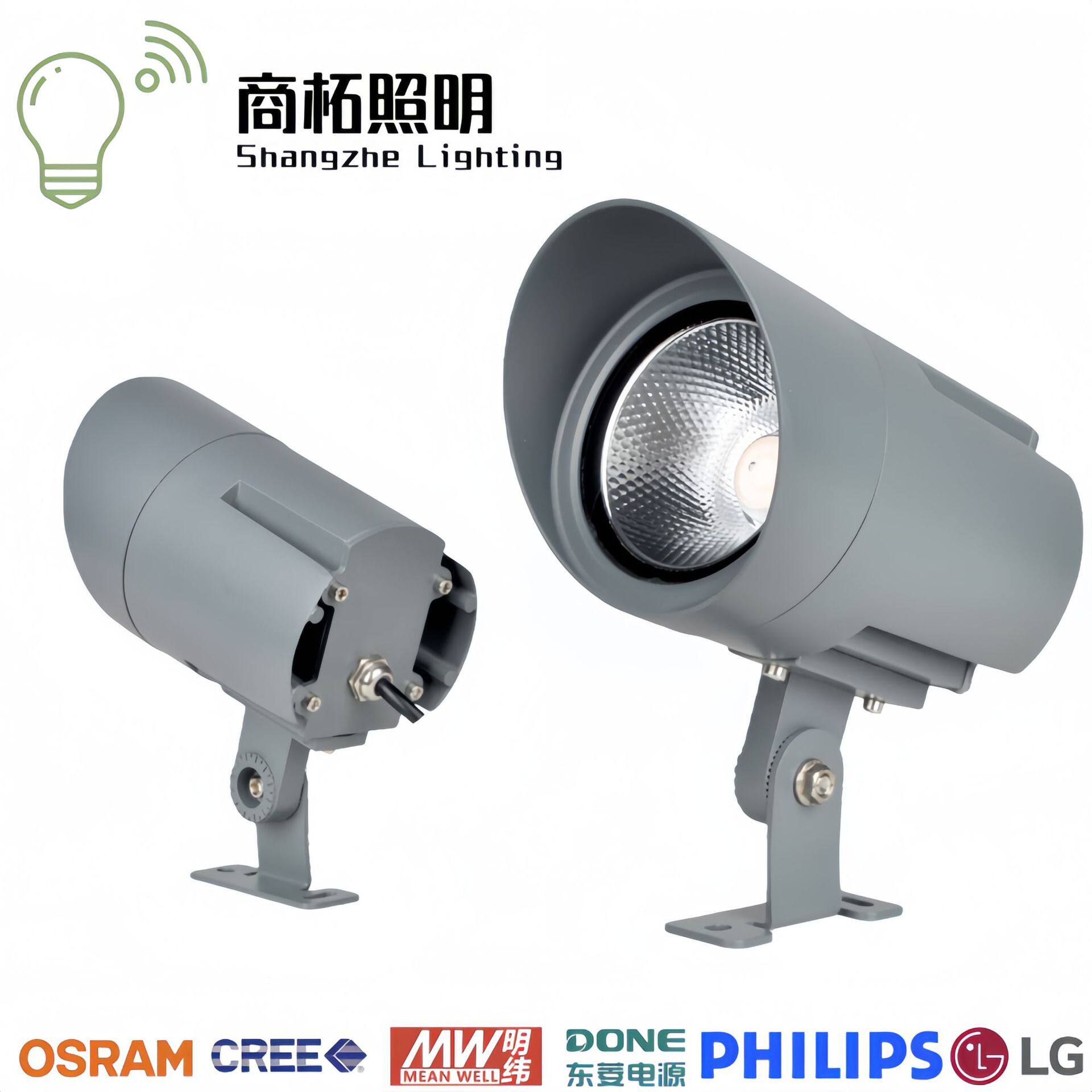 厂家直销10W20W30W户外防水led投光灯圆形cob投射灯照树灯