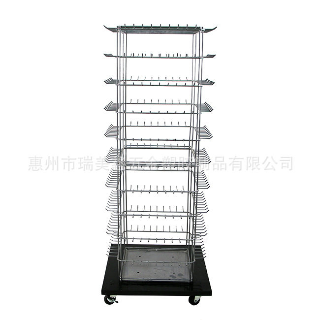 加工生产商超多层金属挂钩架移动四面食品百货挂钩货架定制批发