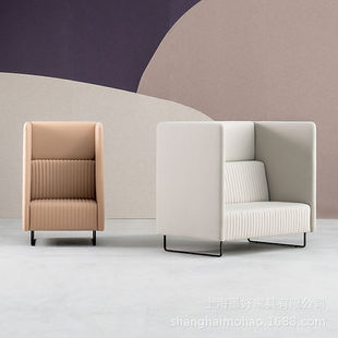 公司签约区沙发商务酒店写字楼大堂座谈区沙发公司高靠背沙发