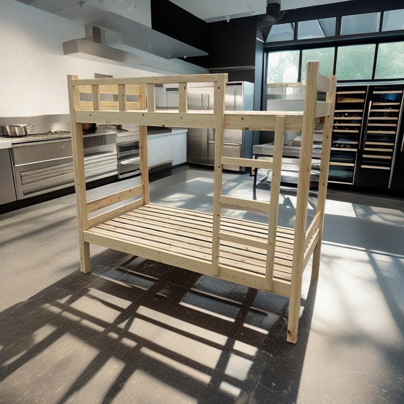 松木橡胶木实木上下床宿舍双层