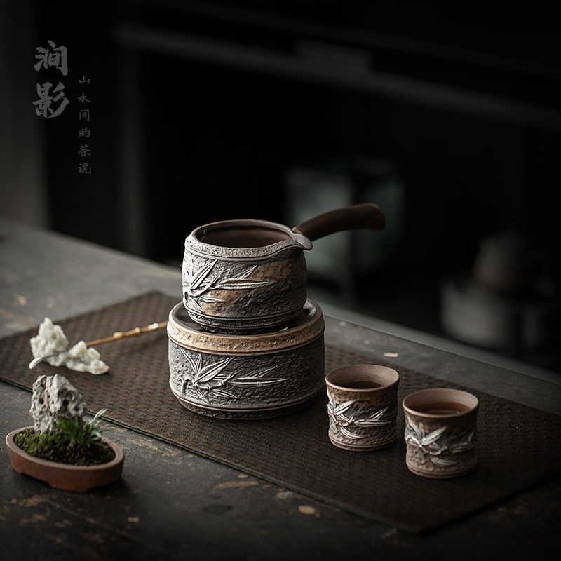 陶瓷侧把壶温茶炉中式家用高档围炉煮茶小型蜡烛加热底座2025新款