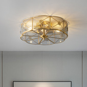 北欧轻奢灰色全铜吸顶灯后现代简约大气主卧室灯美式 创意新款