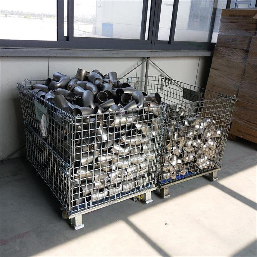 厂家供应仓储搬运仓储笼 亿阔仓库周转用可折叠铁框周转储物笼图片