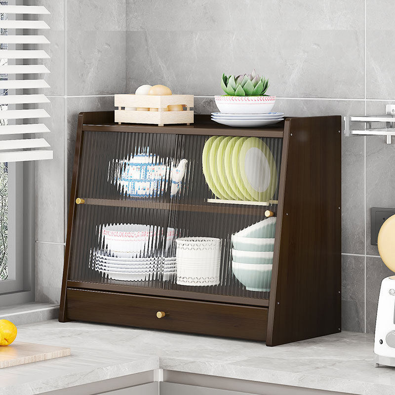 桌面餐边柜厨房碗柜家用日式杯子收纳柜茶具置物架防尘柜子储物柜