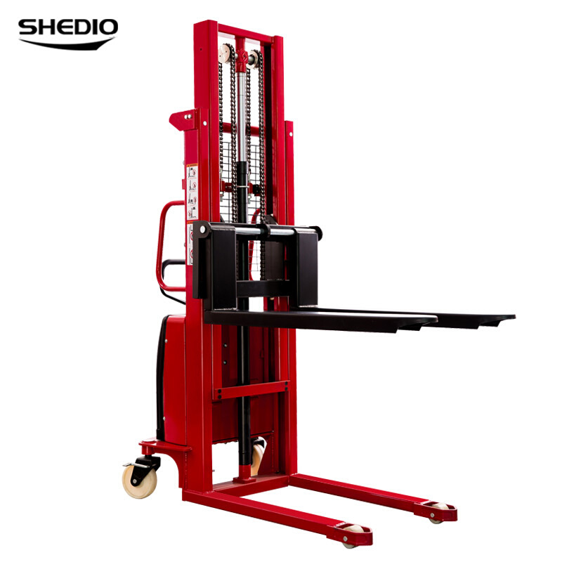 晟雕升降堆垛车电动堆高车装卸车电动叉车1.5吨2吨搬运车液压