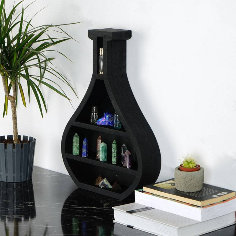 Cat in the Moon Crystal Wooden Shelf 花瓶木制水晶置物架摆件